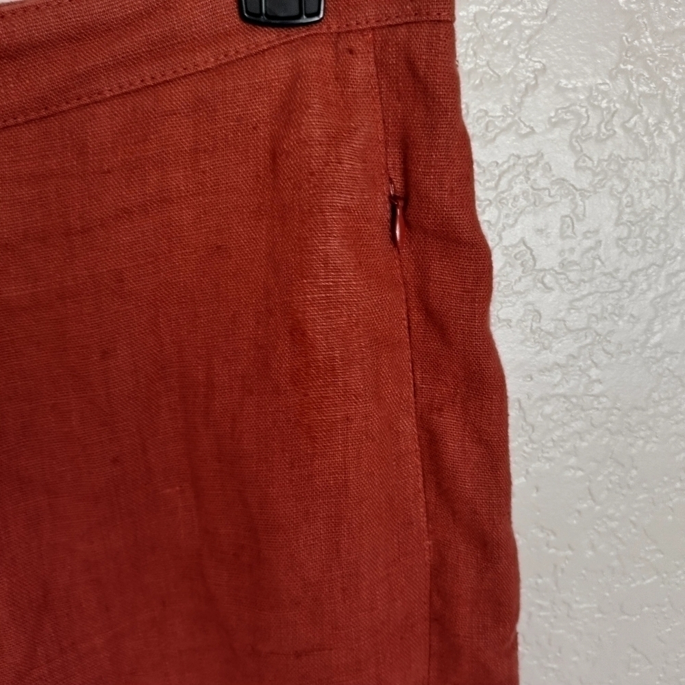 Akris Punto linen wide leg crop high rise pants sz 10 - Picture 4 of 10